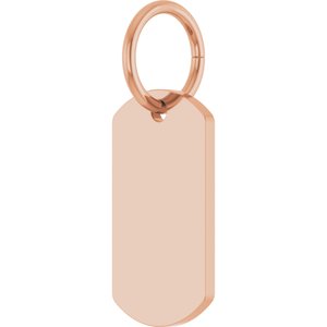14K Rose Gold Engravable Dog Tag Pendant – image 2