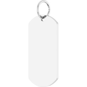 14K White Gold Engravable Dog Tag Pendant – image 2