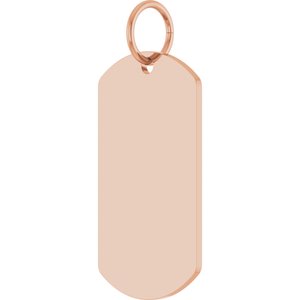14K Rose Gold Engravable Dog Tag Pendant – image 2