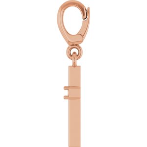 14K Rose Gold 1.5 mm Round Accented Cross Charm/Pendant Mounting – image 6