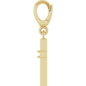 14K Yellow Gold 1.5 mm Round Accented Cross Charm/Pendant Mounting – image 6
