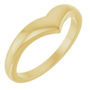 14K Yellow Gold Domed V Ring
