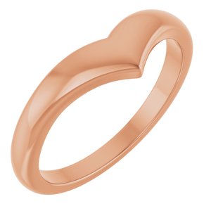 14K Rose Gold Domed V Ring