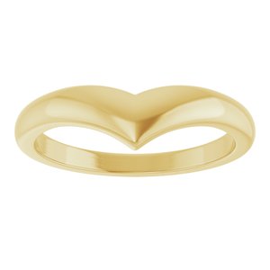 14K Yellow Gold Domed V Ring – image 3