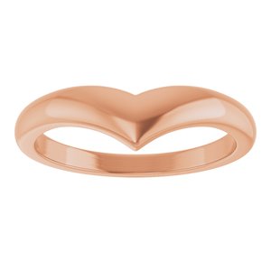 14K Rose Gold Domed V Ring – image 3