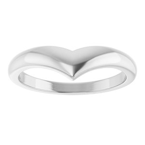 Sterling Silver Domed V Ring – image 3
