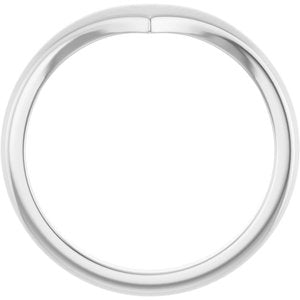 14K White Gold Domed V Ring – image 2