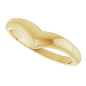 14K Yellow Gold Domed V Ring – image 5