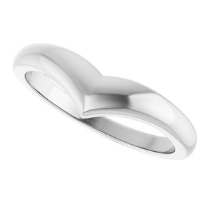 Platinum Domed V Ring – image 5