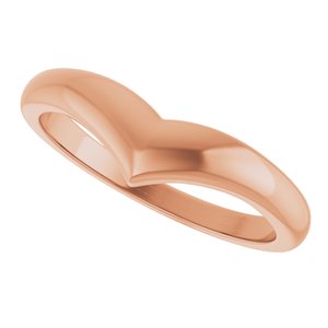 14K Rose Gold Domed V Ring – image 5