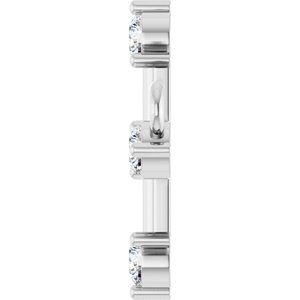 10K White Gold 2.2 mm Round Sideways Cross Necklace Center – image 5