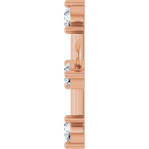 18K Rose Gold 2.2 mm Round Sideways Cross Necklace Center – image 5