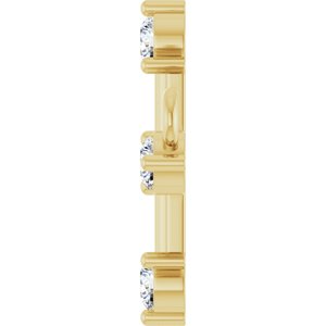 14K Yellow Gold 1/4 CTW Natural Diamond Sideways Cross Necklace Center – image 3