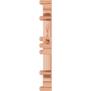 18K Rose Gold 2.2 mm Round Sideways Cross Necklace Center – image 6
