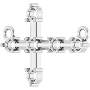 18K White Gold 2.2 mm Round Sideways Cross Necklace Center – image 4