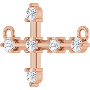 14K Rose Gold 1/4 CTW Lab-Grown Diamond Sideways Cross Necklace Center – image 2