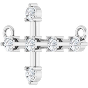 Platinum 1/4 CTW Natural Diamond Sideways Cross Necklace Center – image 2