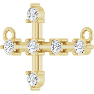 14K Yellow Gold 1/4 CTW Natural Diamond Sideways Cross Necklace Center – image 2