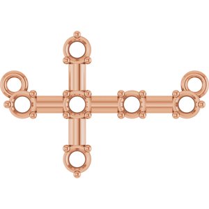 10K Rose Gold 2.2 mm Round Sideways Cross Necklace Center – image 2