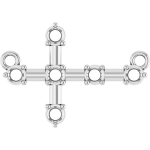 Sterling Silver 2.2 mm Round Sideways Cross Necklace Center – image 2
