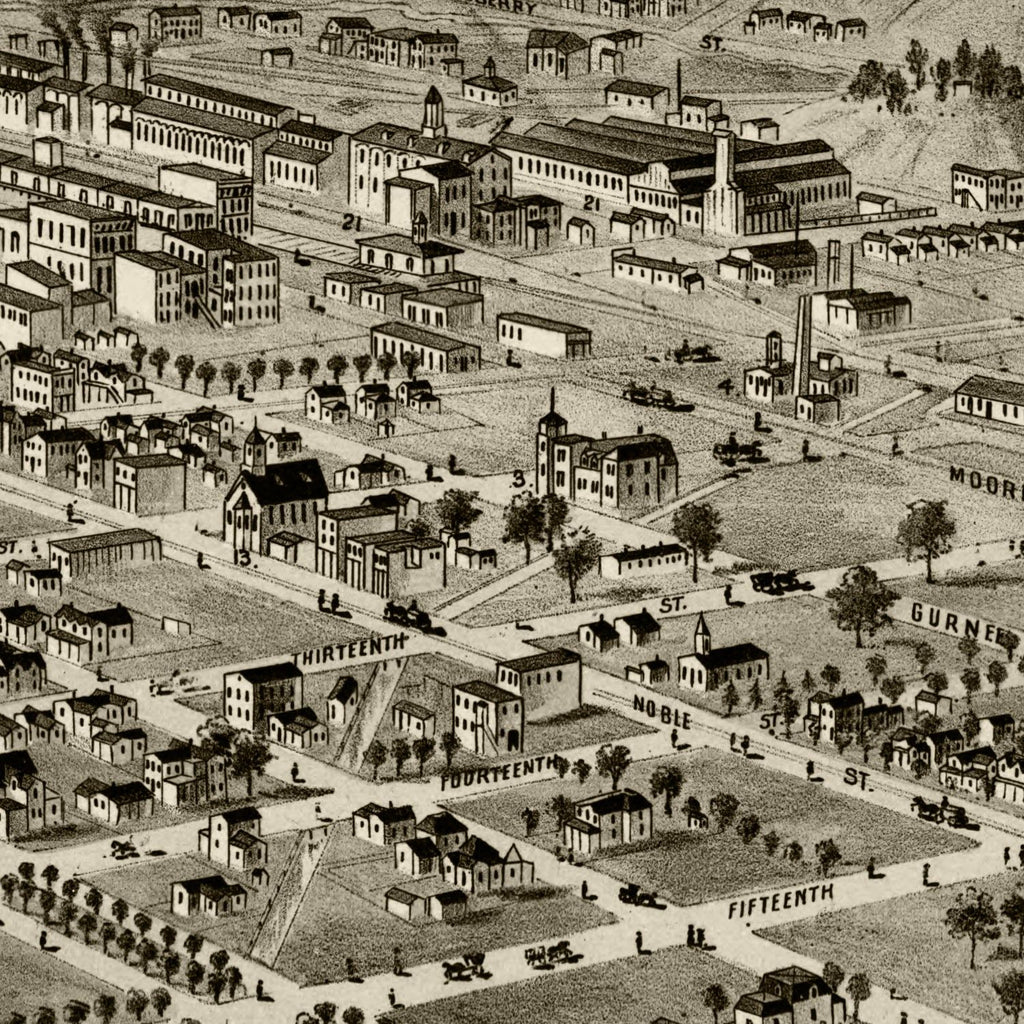 Vintage Map of Anniston, Alabama 1888