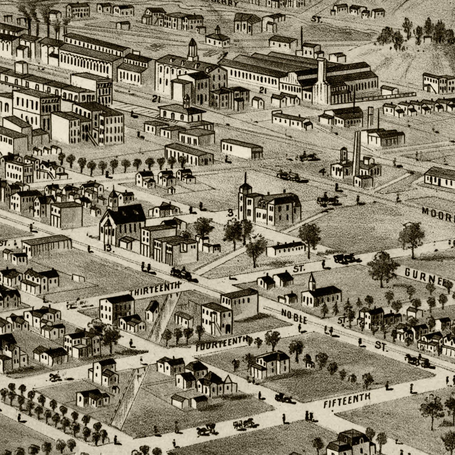 Vintage Map of Anniston, Alabama 1888