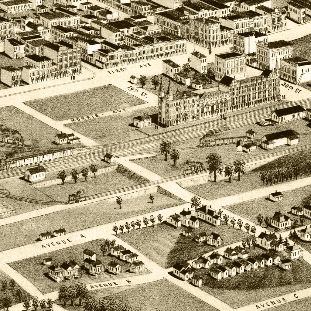 Vintage Map of Birmingham, Alabama 1885