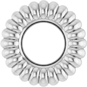 14K White Gold Fluted Roundel Charm/Pendant