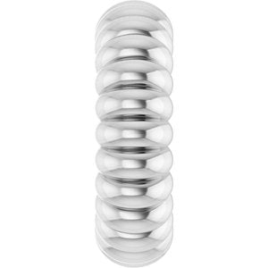 10K White Gold Fluted Roundel Charm/Pendant – image 3