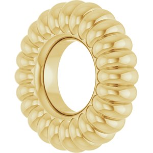 10K Yellow Gold Fluted Roundel Charm/Pendant – image 2