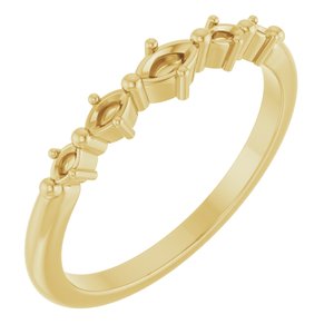 10K Yellow Gold 4x2 mm Marquise Stackable Ring Mounting – image 2
