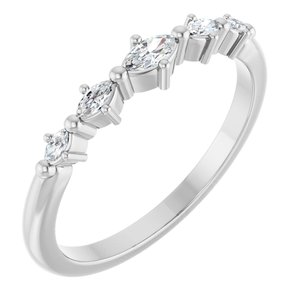 10K White Gold 4x2 mm Marquise Stackable Ring Mounting