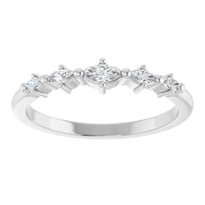 Platinum 4x2 mm Marquise Stackable Ring Mounting – image 5