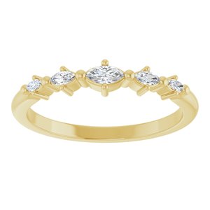 14K Yellow Gold 4x2 mm Marquise Stackable Ring Mounting – image 5