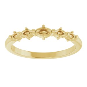 10K Yellow Gold 4x2 mm Marquise Stackable Ring Mounting – image 6