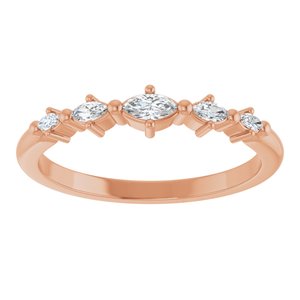 14K Rose Gold 4x2 mm Marquise Stackable Ring Mounting – image 5
