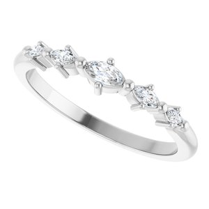Platinum 4x2 mm Marquise Stackable Ring Mounting – image 8
