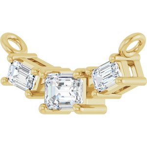 14K Yellow Gold 3/8 CTW Lab-Grown Diamond Three-Stone Necklace Center – image 2