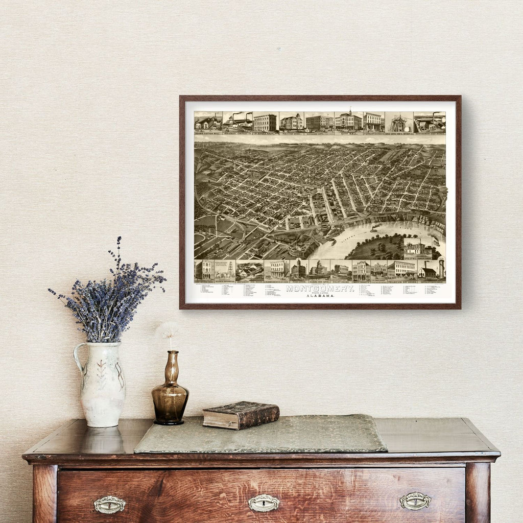 Vintage Map of Montgomery, Alabama 1887