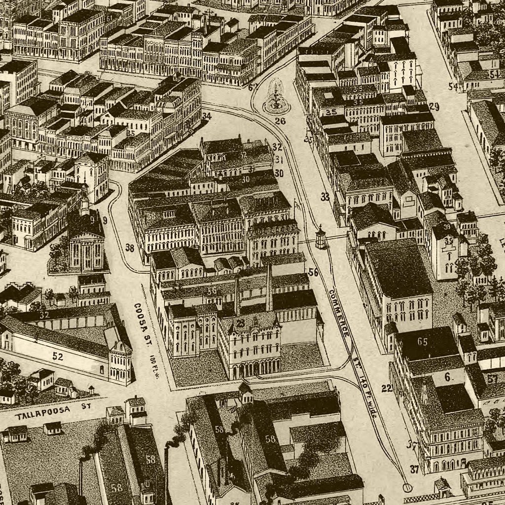 Vintage Map of Montgomery, Alabama 1887