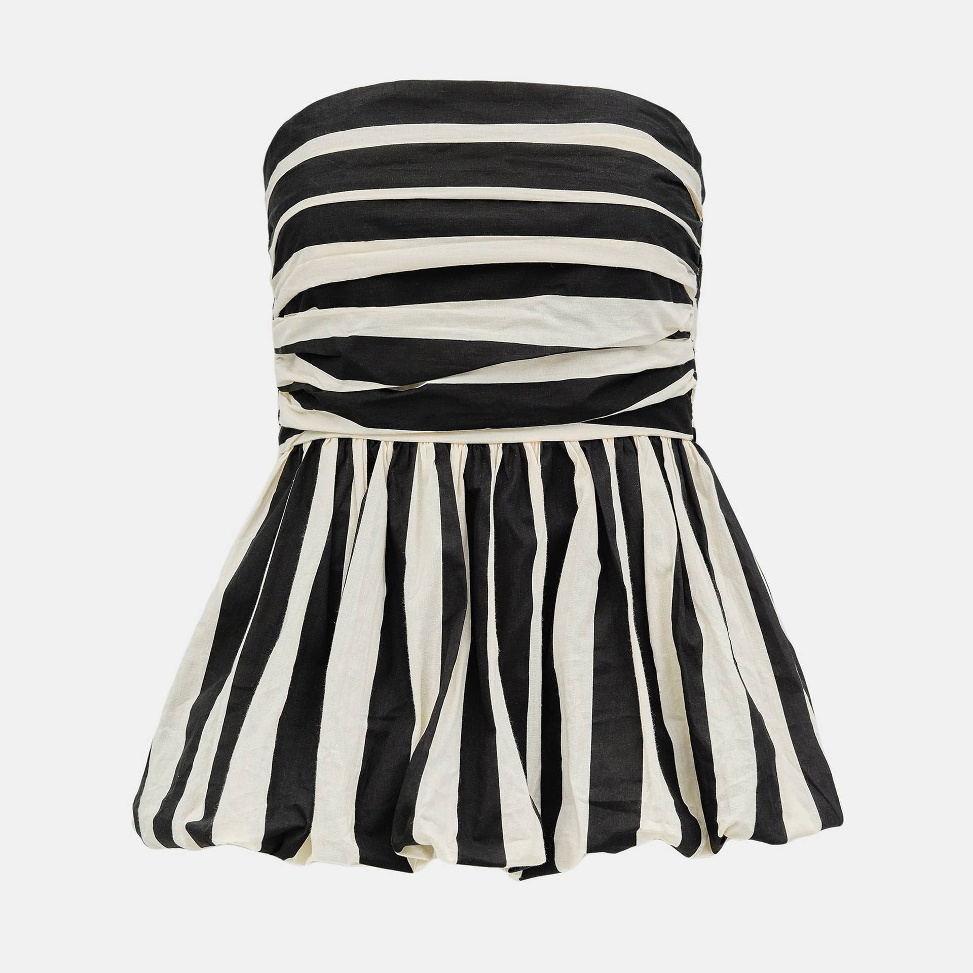 Black & White Striped Bubble Tube Top