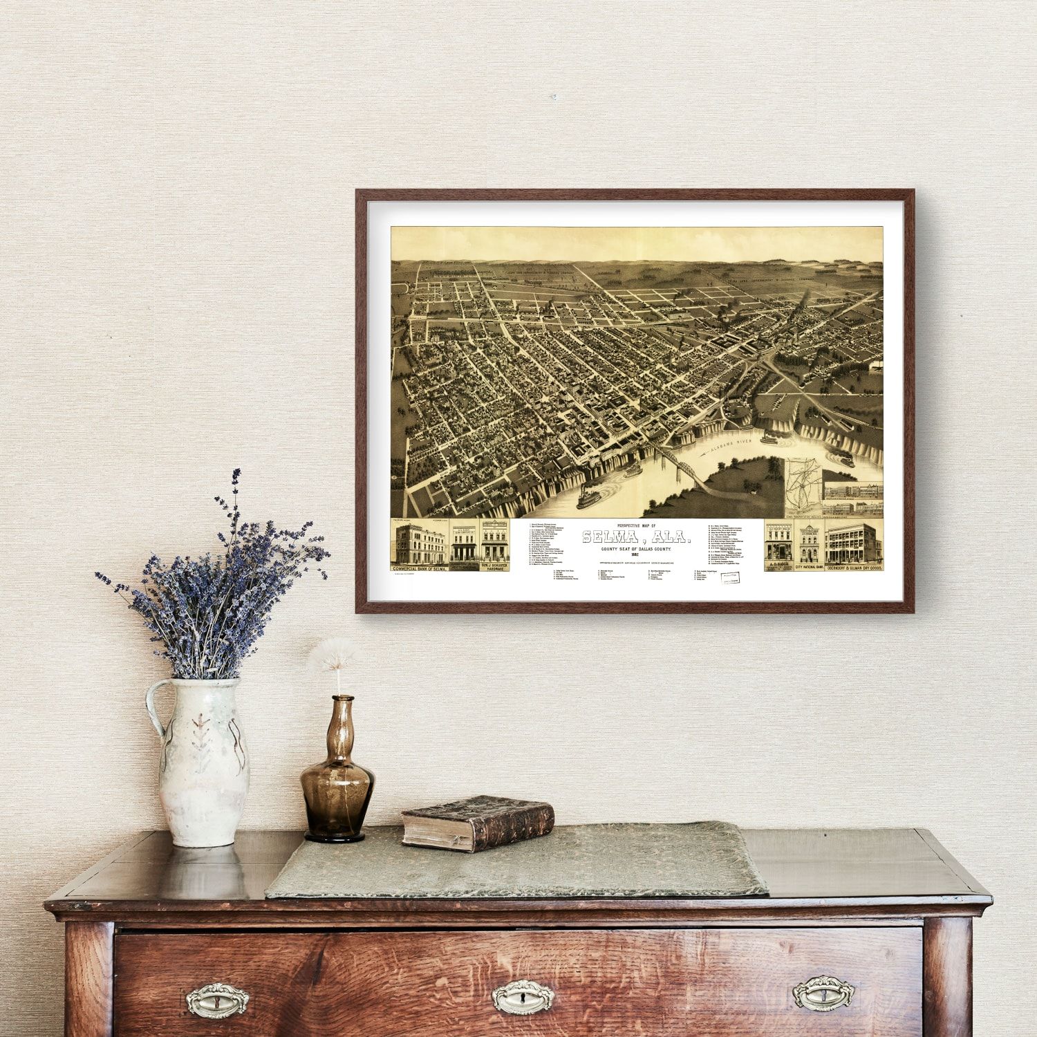 Vintage Map of Selma, Alabama 1887