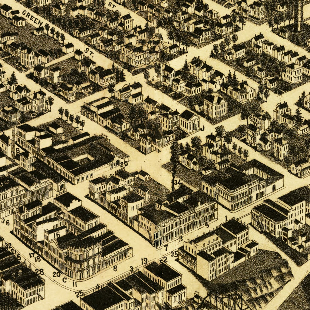 Vintage Map of Selma, Alabama 1887