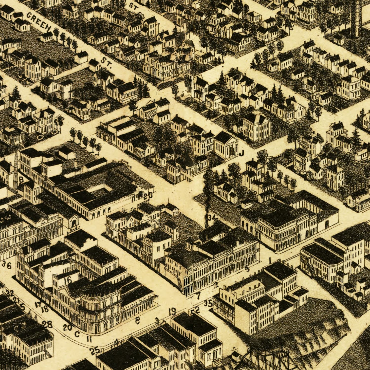 Vintage Map of Selma, Alabama 1887