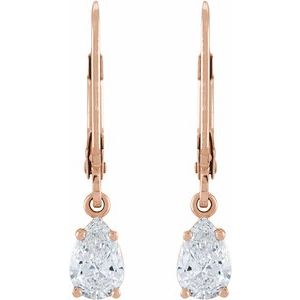 14K Rose Gold 1 1/2 CTW Lab-Grown Diamond Dangle Earrings – image 2