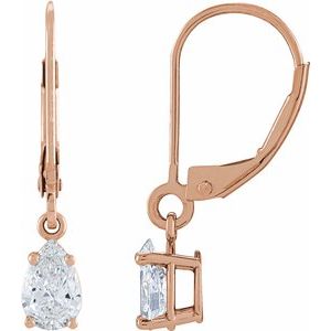14K Rose Gold 1 CTW Natural Diamond Dangle Earrings