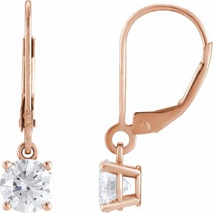 14K Rose Gold 9/10 CTW Natural White Diamond Earrings