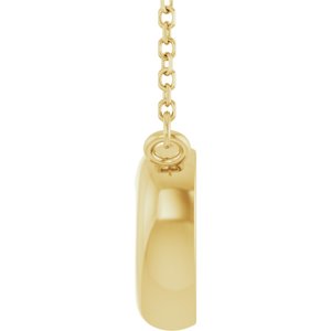 14K Yellow Gold 4.5 mm Round Accented Heart 18" Necklace Mounting – image 6