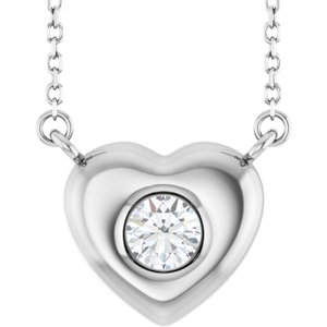 Sterling Silver 1/3 CTW Lab-Grown Diamond Heart 18" Necklace