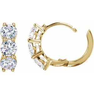14K Yellow Gold 2 CTW Lab-Grown Diamond 12 mm Hoop Earrings – image 2